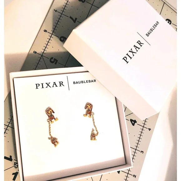 Disney Pixar Toy Story Slink Slinky Dog Dachshund Baublebar 2-Hole Earrings - Picture 4 of 6